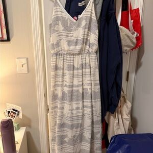Sienna Sky White and Gray Maxi Dress